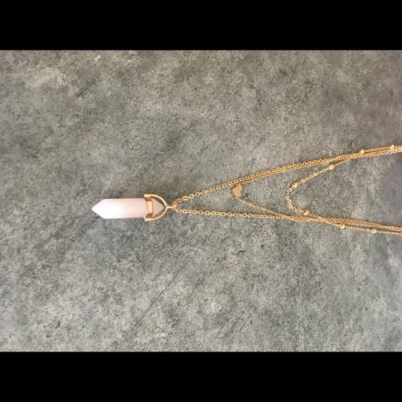 Spiritual Rose Quartz Love Stone Heart Necklace - Picture 3 of 6